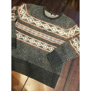 Rag & Bone Nordic Fair Isle Sweater Wool and Angora Blend Crew Neck Sweater Sz M